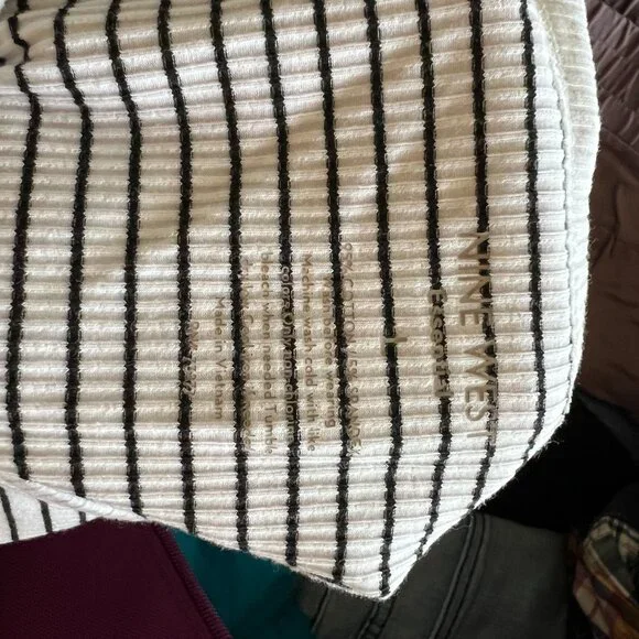 Nine West White Tank w/ Black Stripes - Picture 3 of 3